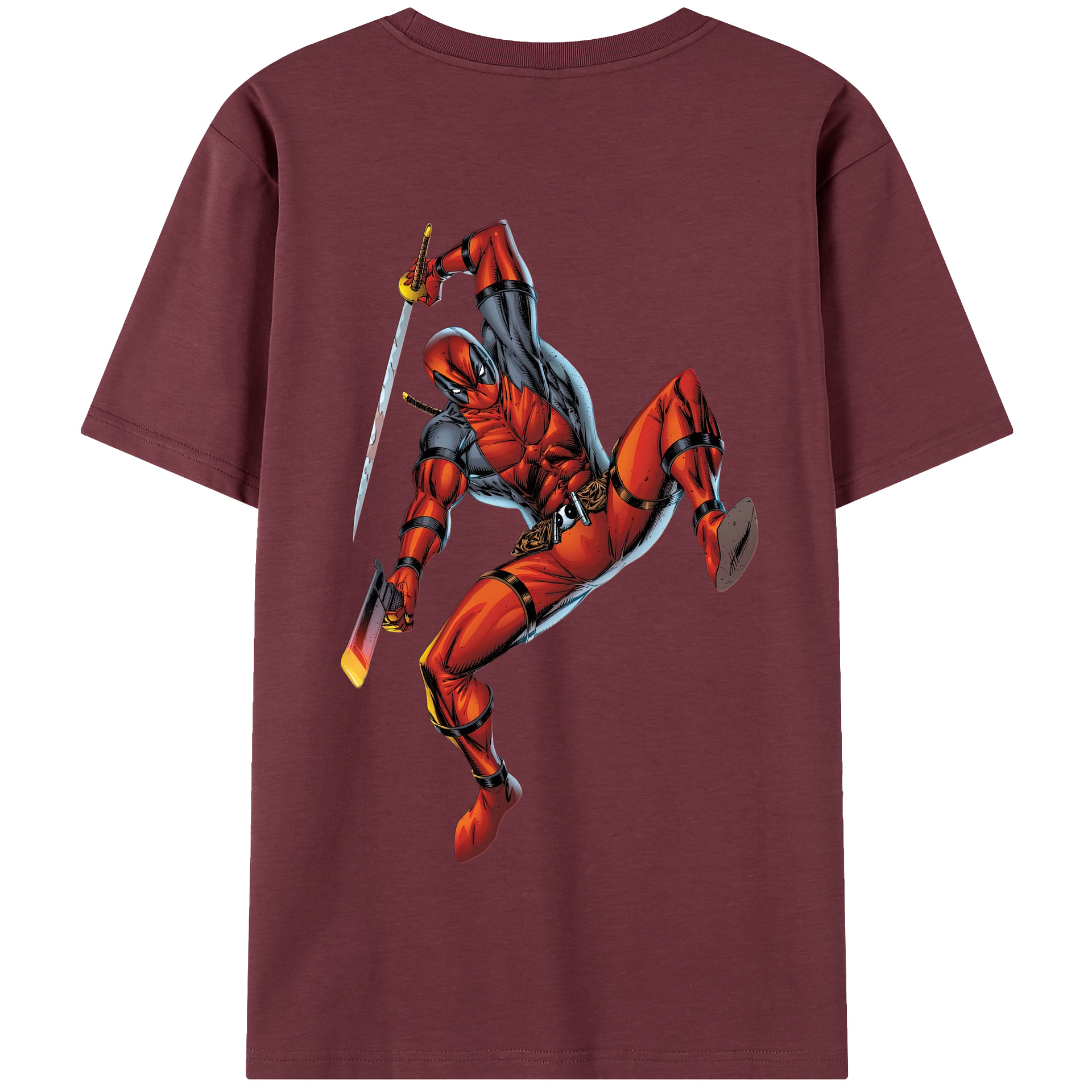 （画像用） Deadpool デッドプール 綿100％半袖Tシャツ（背面プリント）
